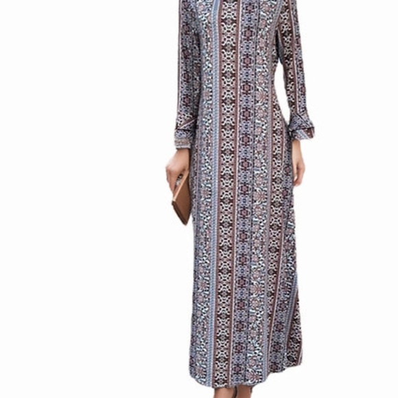 DEVORAH'S SECRET Maxi Dress Mocha Floral - Picture 4 of 5